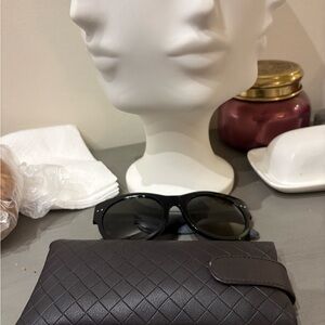 Bottega Veneta Black Quilted Wallet and Sunglasses